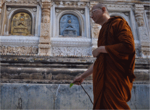 A monk at Mahabodhi temple