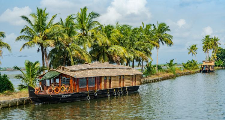 Houseboat parked at Kerala backwaters